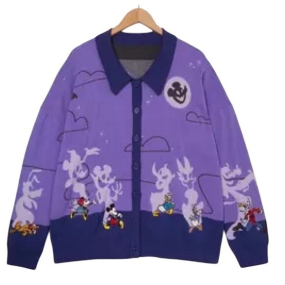 Disney Mickey & Friends Halloween Parade Women's Glow-in- The- Dark Cardigan XL - Picture 1 of 8